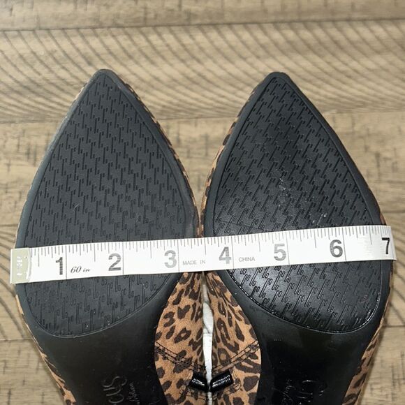 Circus’ 🎪 Leopard 🐆 Print Fabric Side Zip Boots 👢comfy covered stacked heel - Picture 14 of 17